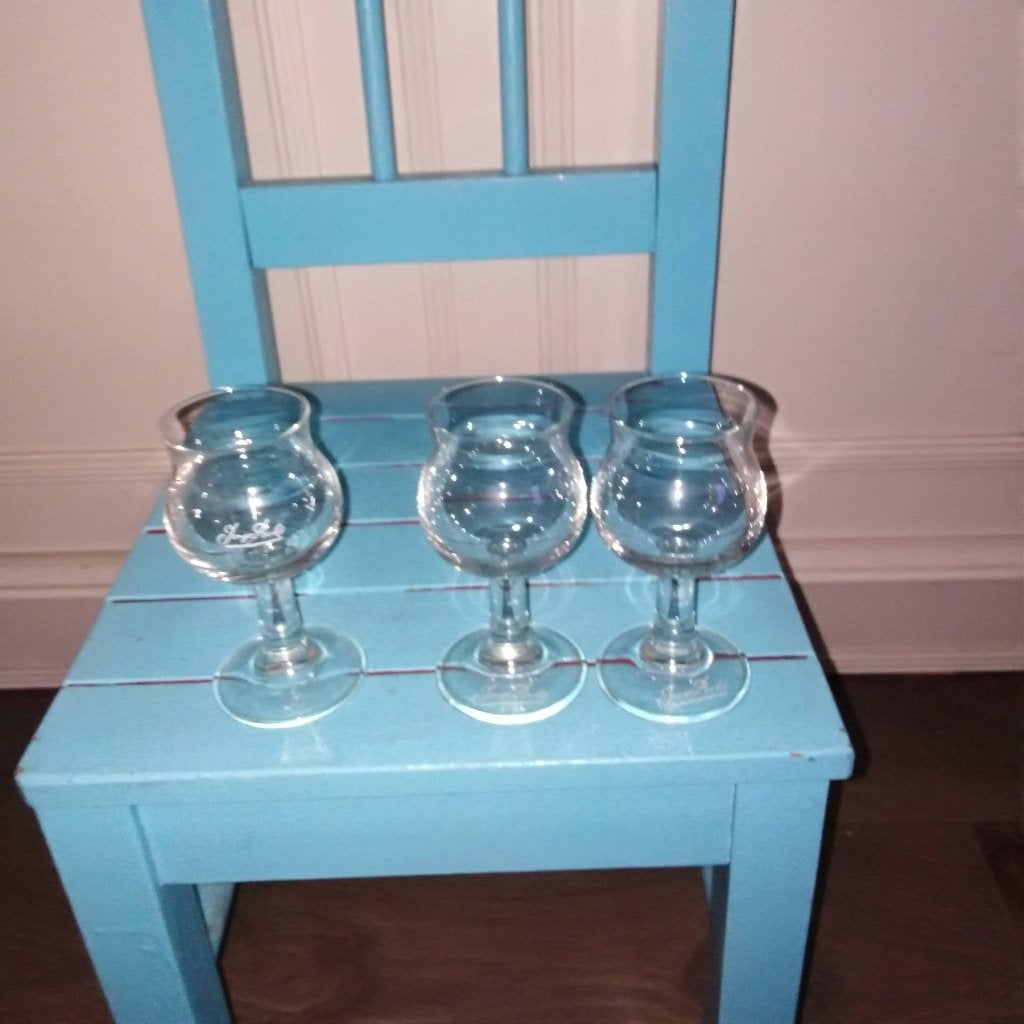 Jonge bols jeneverglaasjes 3 stuks, Verzamelen, Glas en Borrelglaasjes, Ophalen, Gebruikt, Borrel- of Shotglas