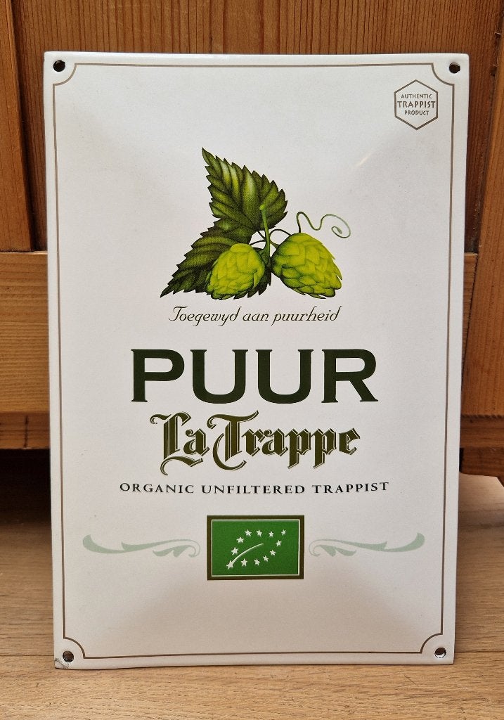 La Trappe emaille bord 20 x 30 cm, Verzamelen, Biermerken, Ophalen of Verzenden, Zo goed als nieuw, Reclamebord, Plaat of Schild