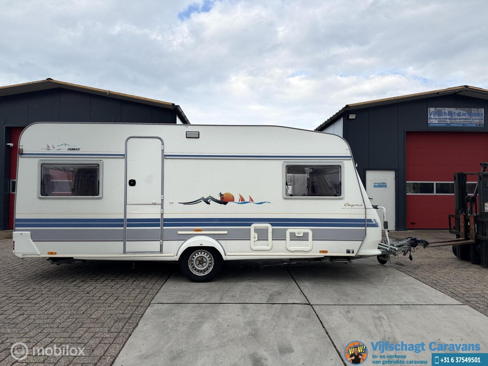Hobby Elegance 510 incl voortent, Caravans en Kamperen, Caravans, Hobby, Bedrijf, 6 tot 7 meter, Ringverwarming