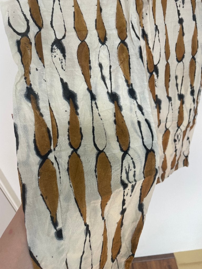Diega Pacifio beige pull on broek S zwart druppel patroon, 6 rue Béranger 75003 Paris, Eshop@diega.fr, Beige, Ophalen of Verzenden