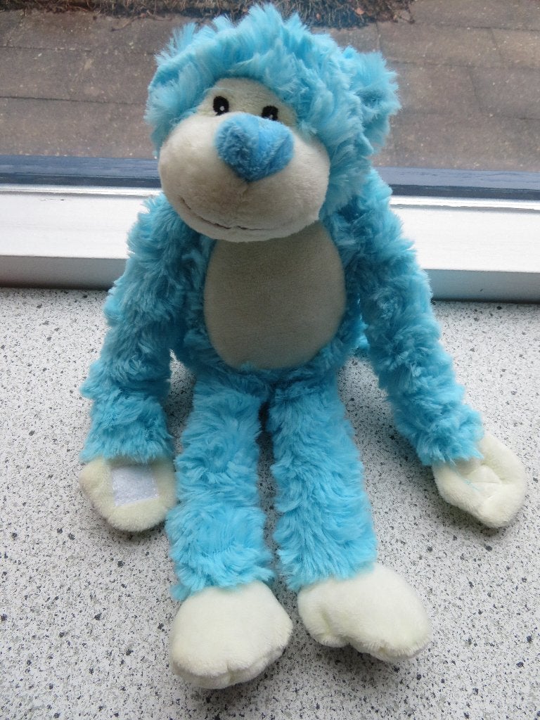 Aap turquoise velours merk MY FRIEND Unitoys, Beer, Blauw, Ophalen of Verzenden, Zo goed als nieuw