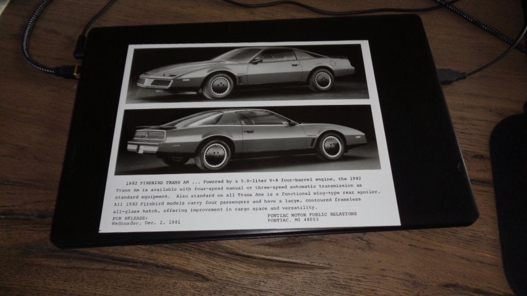 GROTE USA Persfoto PONTIAC FIREBIRD TRANS AM  1982, Verzenden, Nieuw, Overige merken