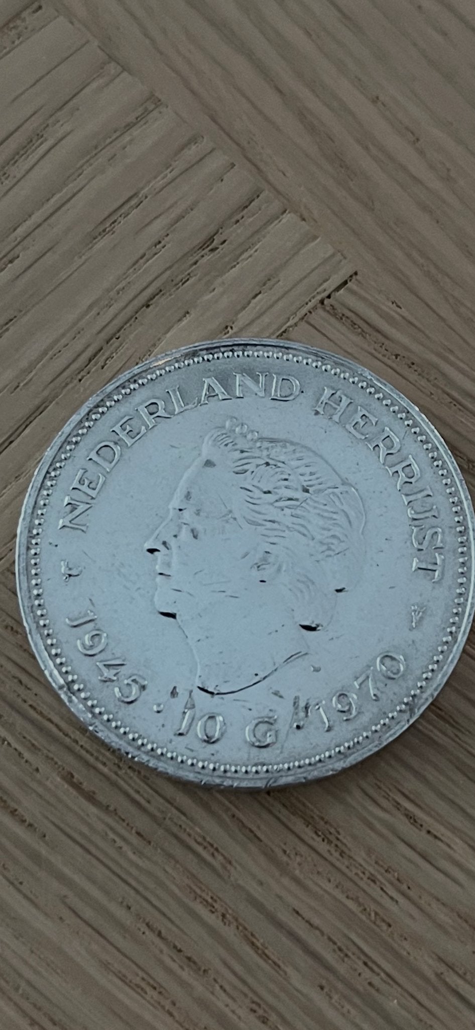 Zilveren 10 Gulden Munt Koningin Juliana 1970, Koningin Juliana, Zilver, Ophalen of Verzenden, Losse munt