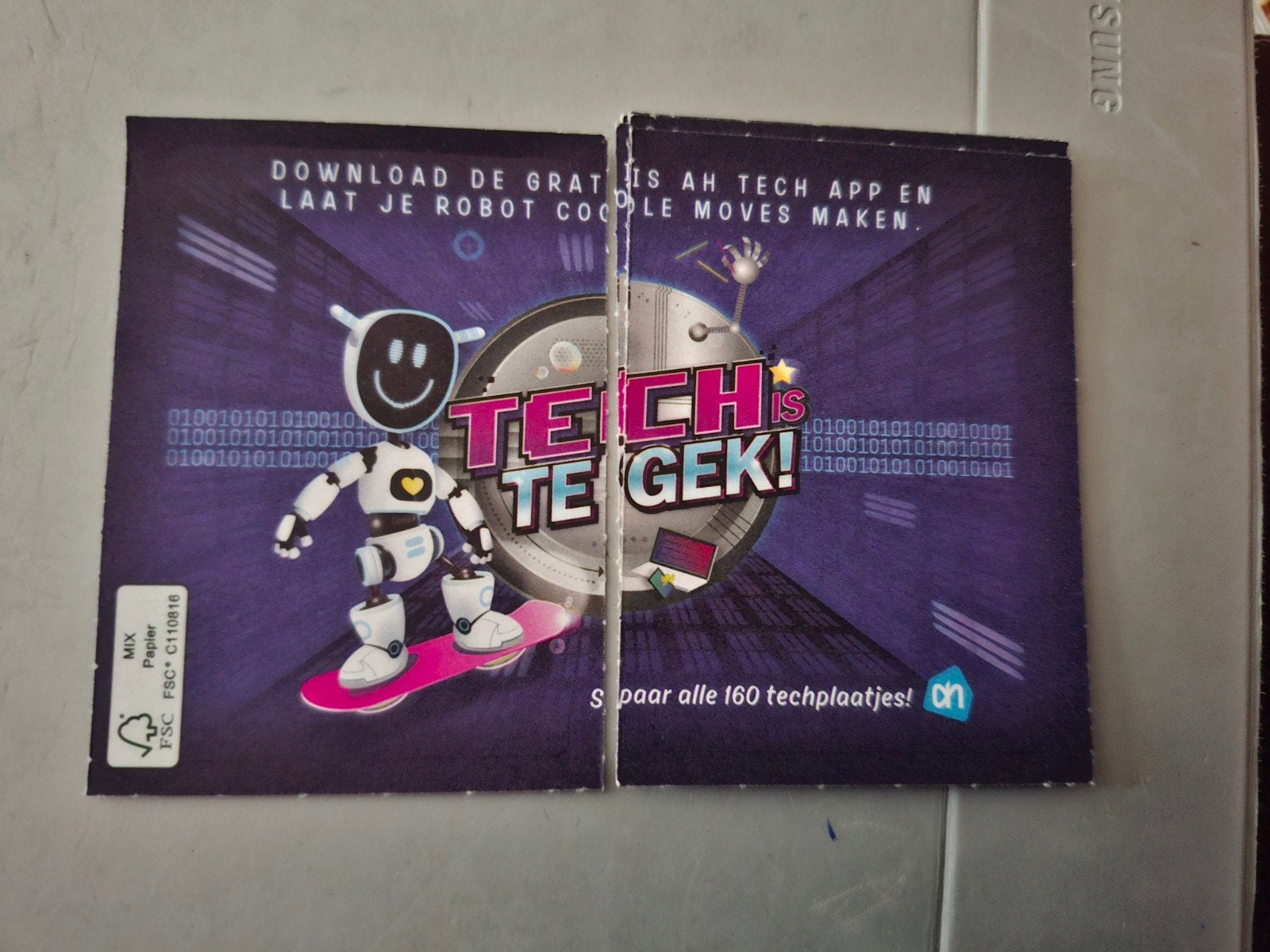 Stapeltje Kaartjes/ stickers Tech te gek, Albert Heijn, Ophalen of Verzenden