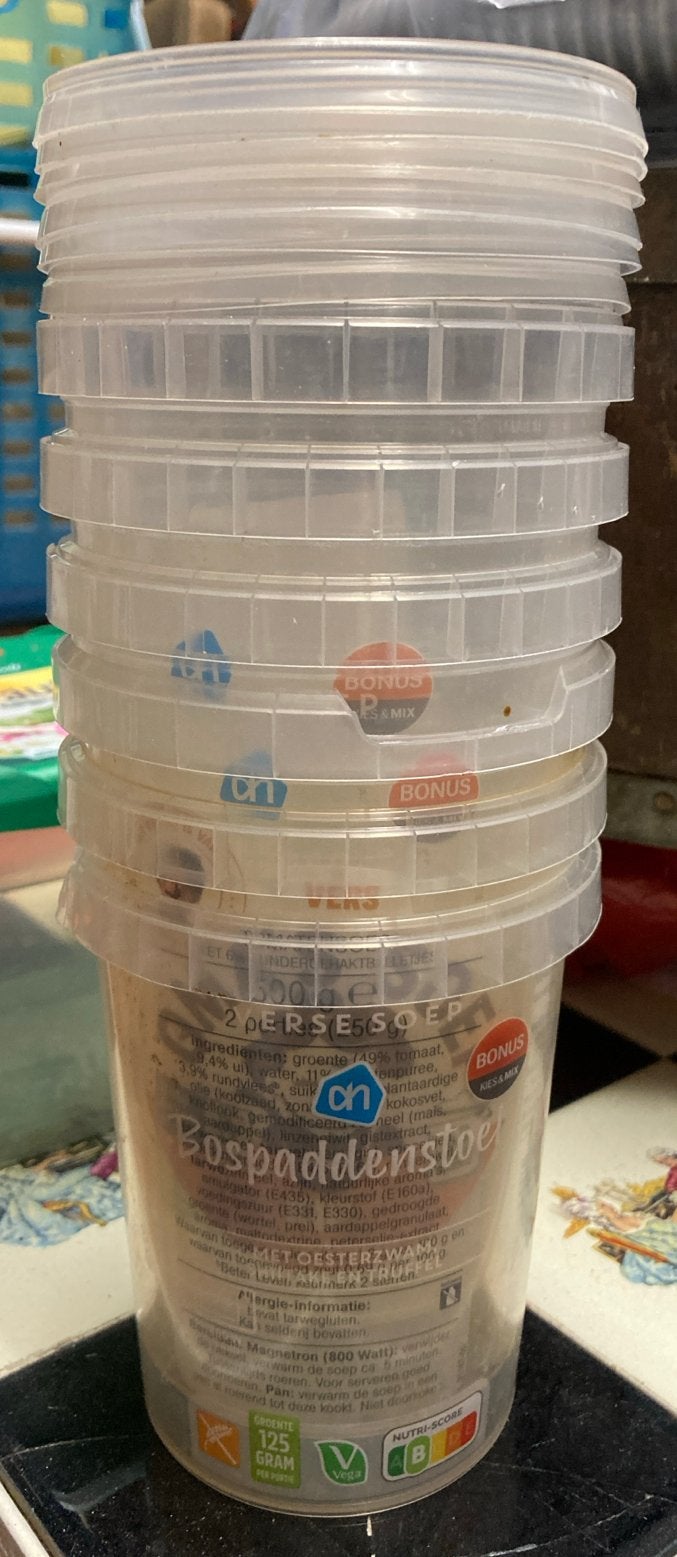Set van 6 plastic voorraadpotten met deksel, Gebruikt, Kunststof, Ophalen of Verzenden, Voorraadpot