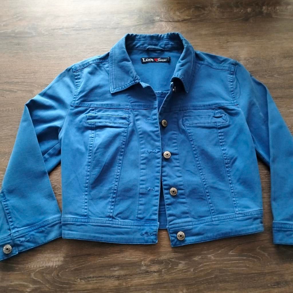 Love jeans kobalt blauw kort jasje maat s in nette staat, Maat 38/40 (M), Blauw, Love jeans, Ophalen of Verzenden