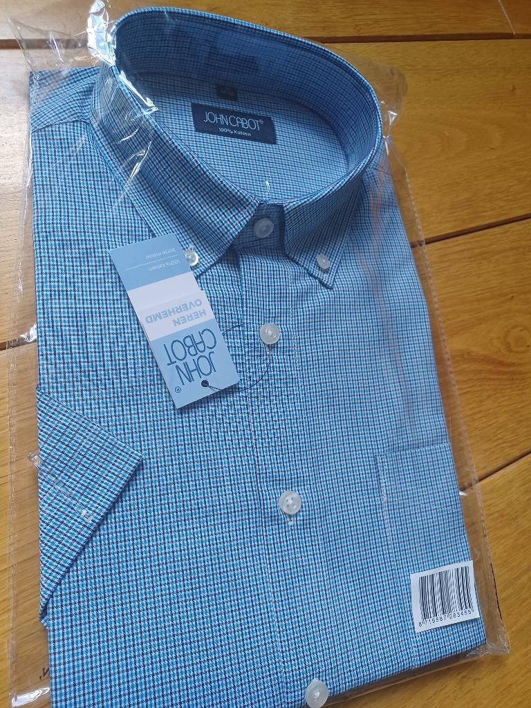 John Cabot overhemd kote mouw (39/40 (M of L) - nieuw, Blauw, Nieuw, John Cabot, Halswijdte 39/40 (M)