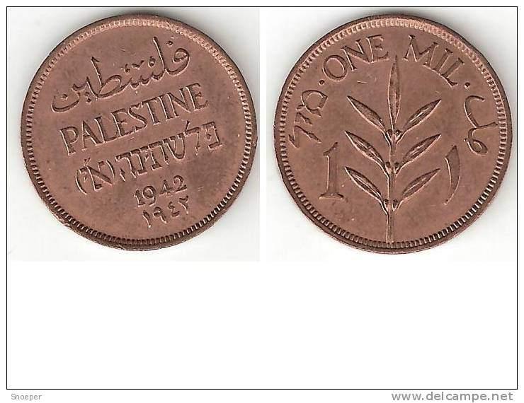 palestina 1 mil 1942 km 1 xf+, Verzenden, Midden-Oosten, Losse munt
