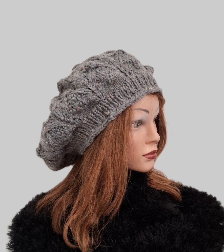 Baret Tweed grijs, Verzenden, Maat 42/44 (L), Nieuw, Handgemaakt