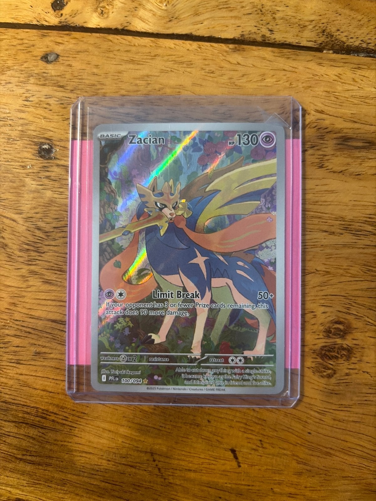 Zacian Pokémon Kaart - PFL 100/094 -, Ophalen of Verzenden, Zo goed als nieuw, Losse kaart, Foil