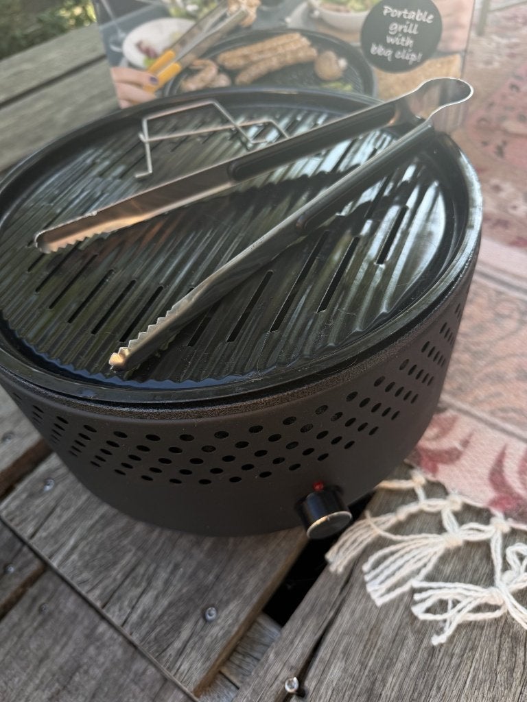 SUMM draagbare houtskoolbarbecue - ø 29 cm, Ophalen, Zo goed als nieuw, Overige merken, Met accessoires
