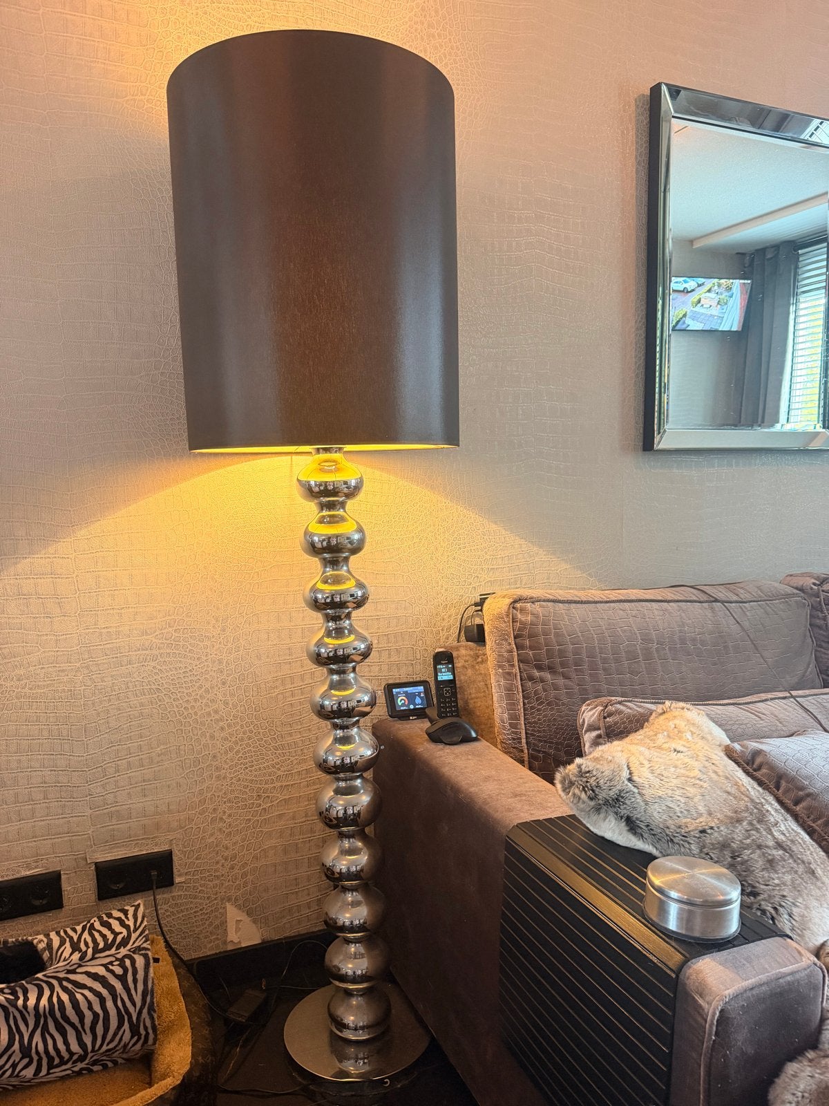 Eric Kuster stijl bollen lamp 180cm met dimfunctie vloerlamp, Ophalen, Gebruikt, Metaal, 150 tot 200 cm