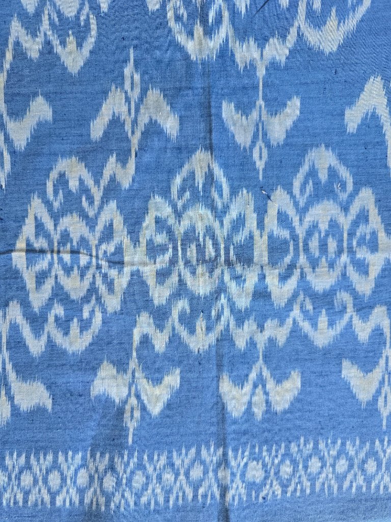 Bali Ikat Doek / Plaid – Geweven Indigo Blauw (100x150 cm), Blauw, Nieuw, Ophalen of Verzenden, 30 tot 120 cm