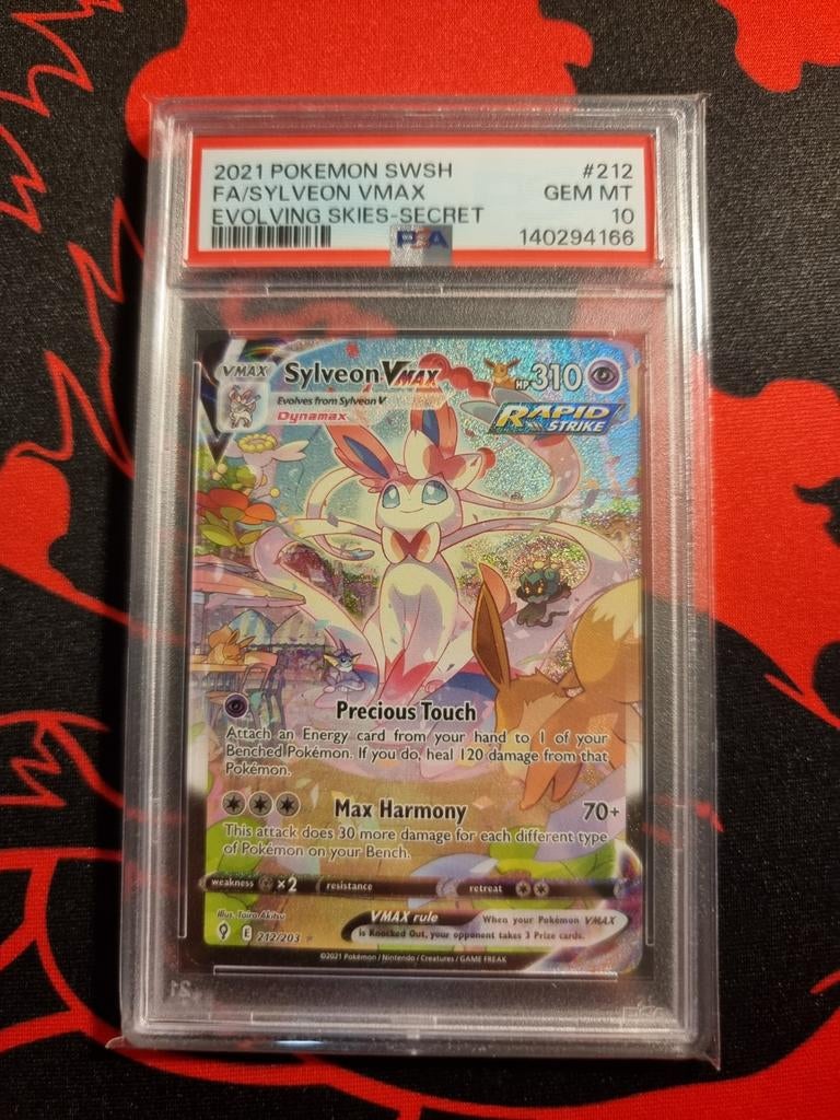 Sylveon vmax evs212 psa10 minty, Hobby en Vrije tijd, Verzamelkaartspellen | Pokémon, Ophalen of Verzenden, Nieuw