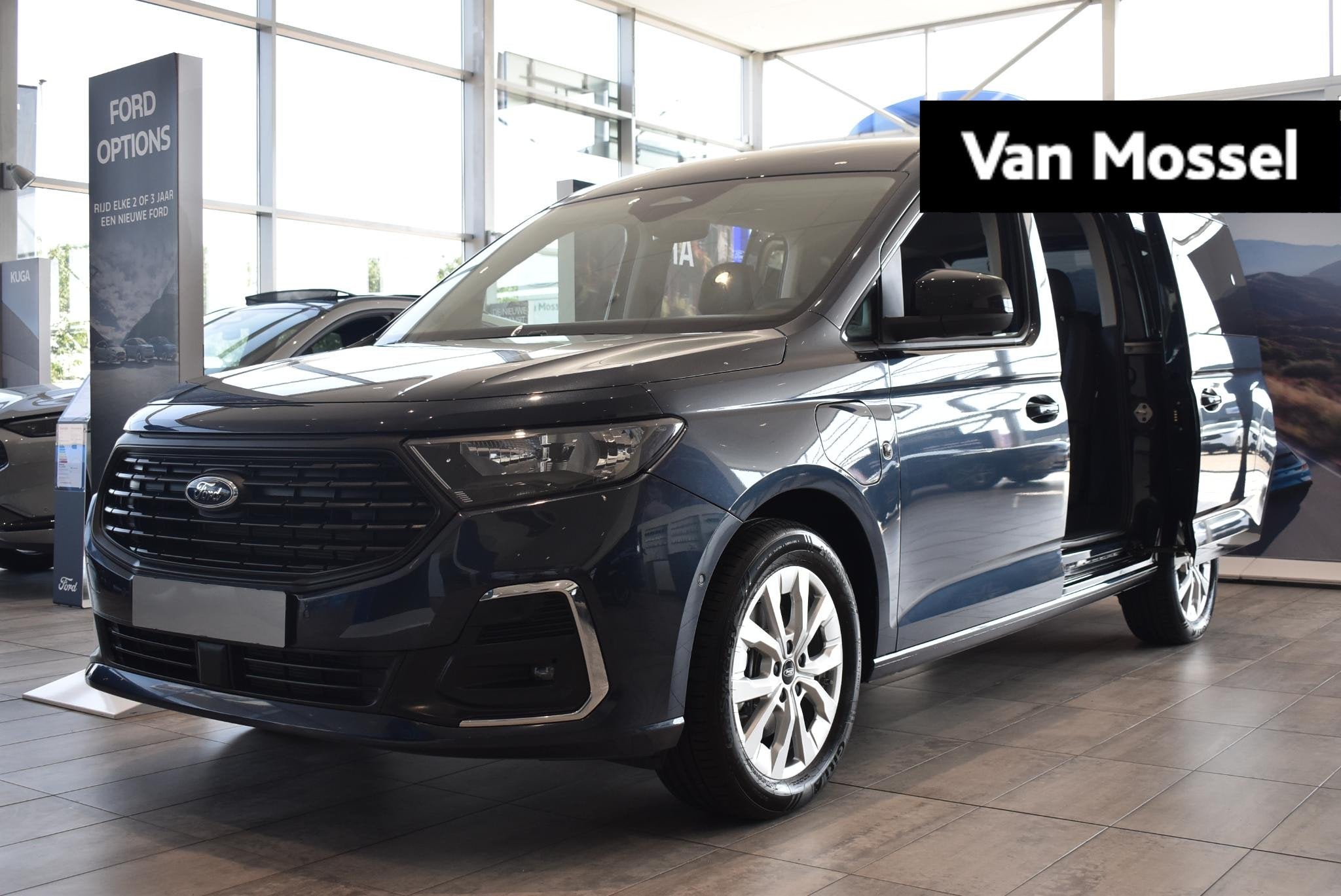 Ford Tourneo Connect 1.5 EcoBoost PHEV L2 Limited/Titanium |, Auto's, Dealer onderhouden, 1498 cc, 150 pk, Blauw