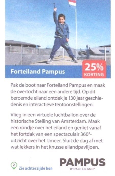 Forteiland Pampus 25% kortingslink/code, Drie personen of meer, Kortingskaart