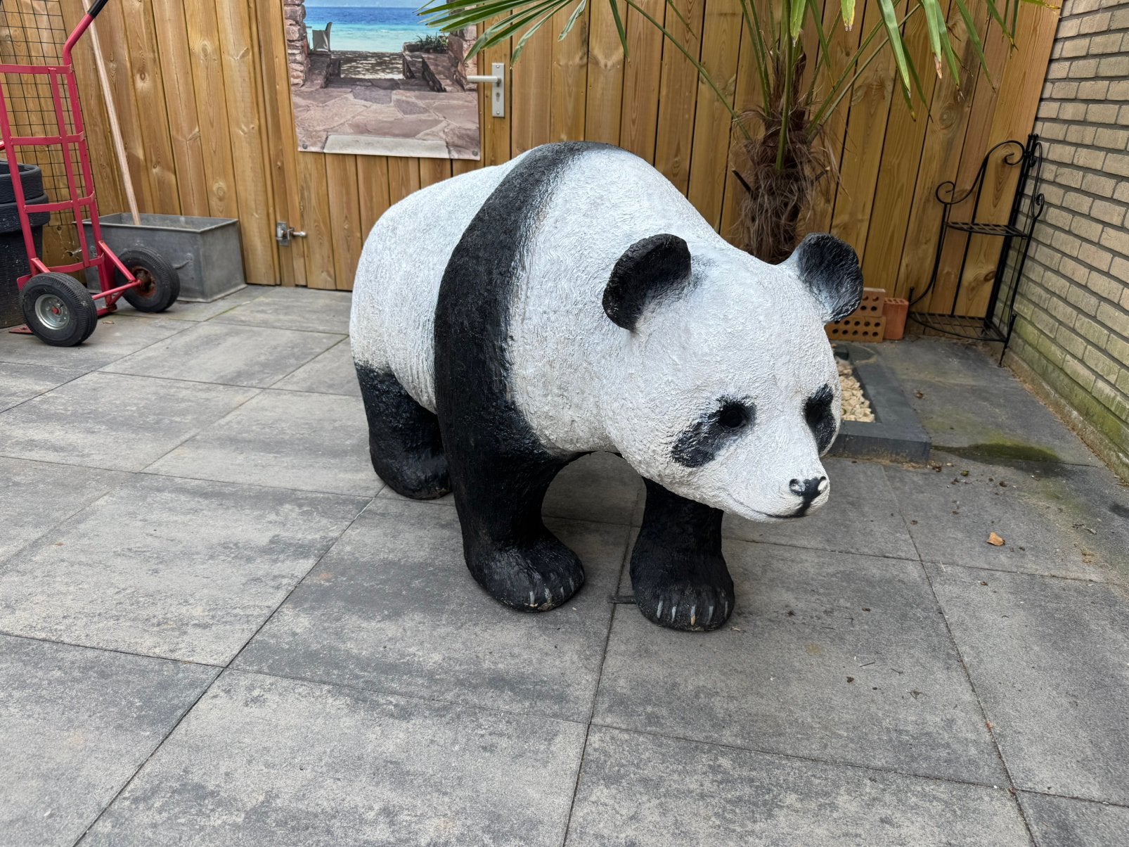 Prachtig Levensgroot Panda Beeld XXL, Tuin en Terras, Tuinbeelden, Ophalen, Zo goed als nieuw, Kunststof
