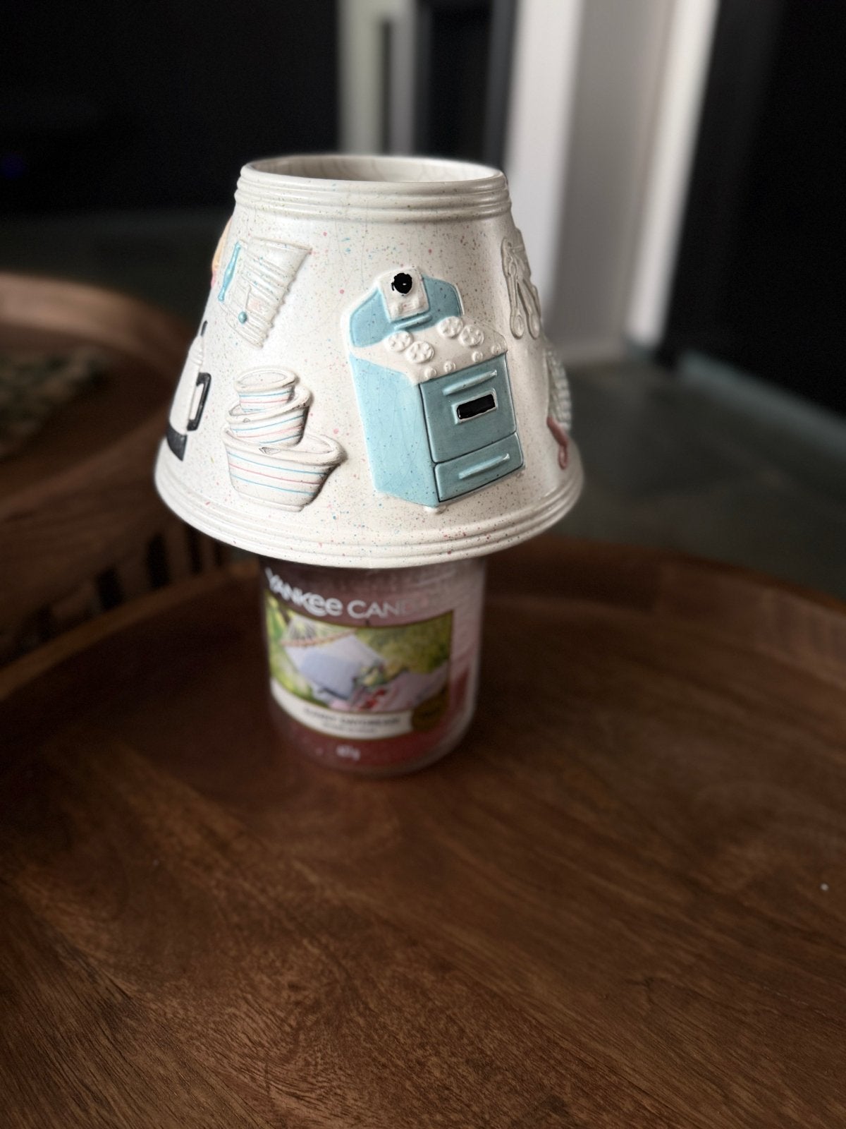 Yankee Candle kapje aardewerk - Keuken thema, Huis en Inrichting, Vintage, Gebruikt, Meerkleurig, Ophalen of Verzenden