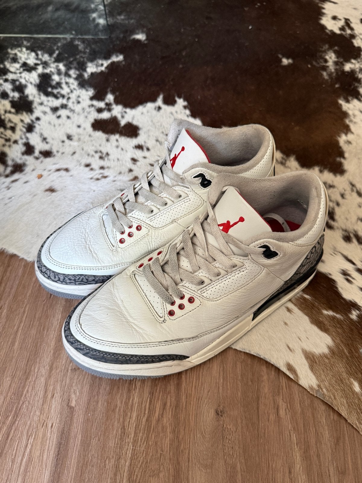 Nike air Jordan 3 White Cement Remastered - Maat 41, Ophalen of Verzenden, Gedragen, Wit, Sneakers of Gympen