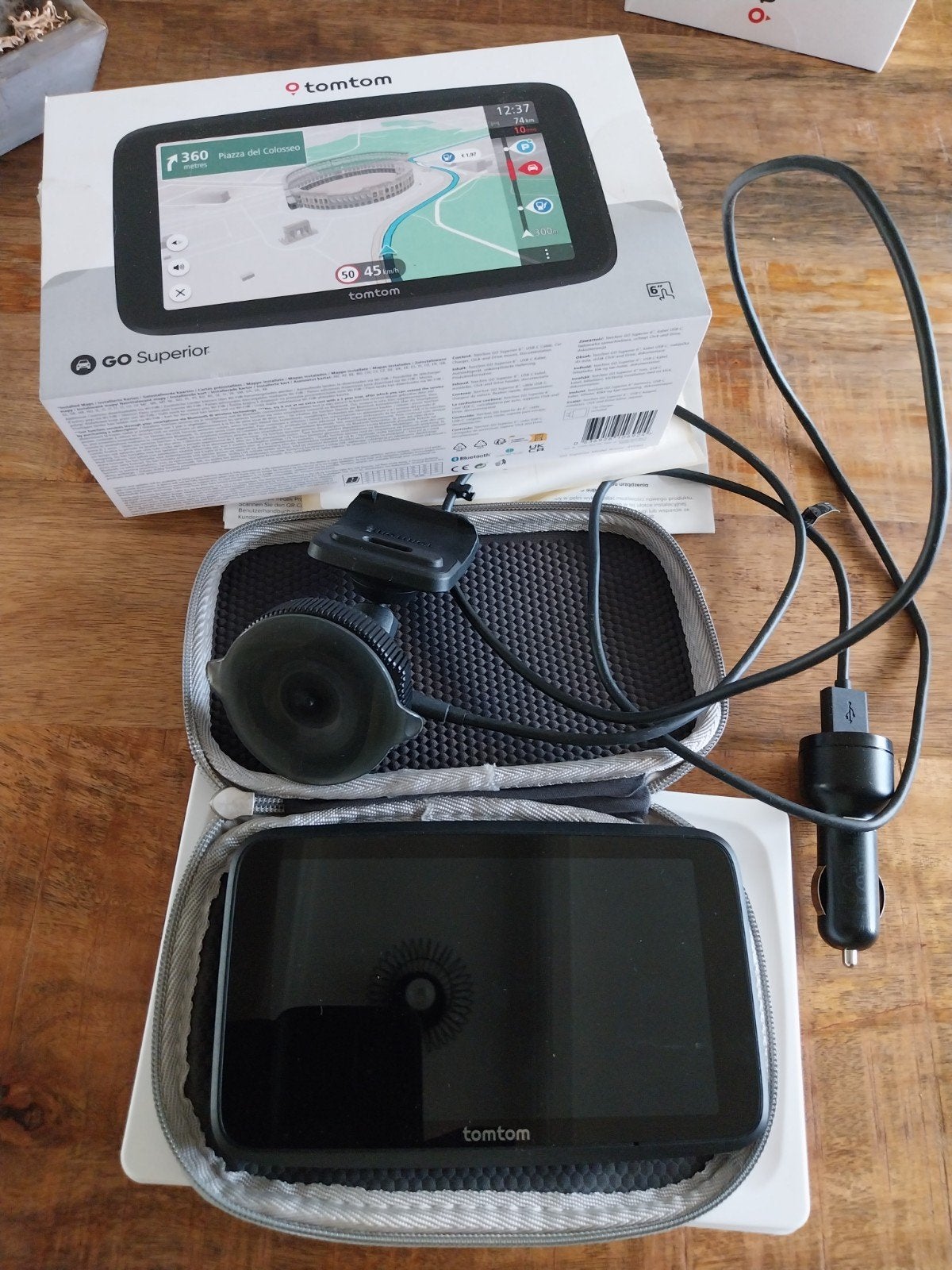 TomTom GO Superior6 Navigatiesysteem met doos en hoes, Auto diversen, Autonavigatie, Ophalen, Zo goed als nieuw