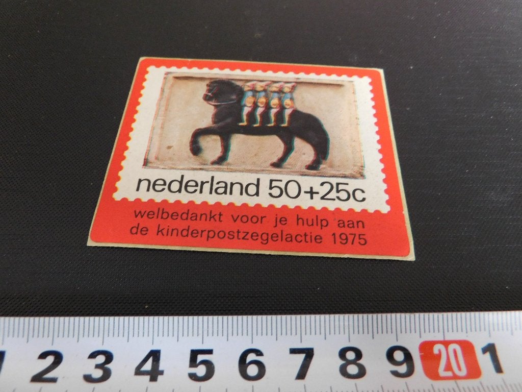 sticker PTT Kinderpostzegel actie 1975, Ophalen, Zo goed als nieuw
