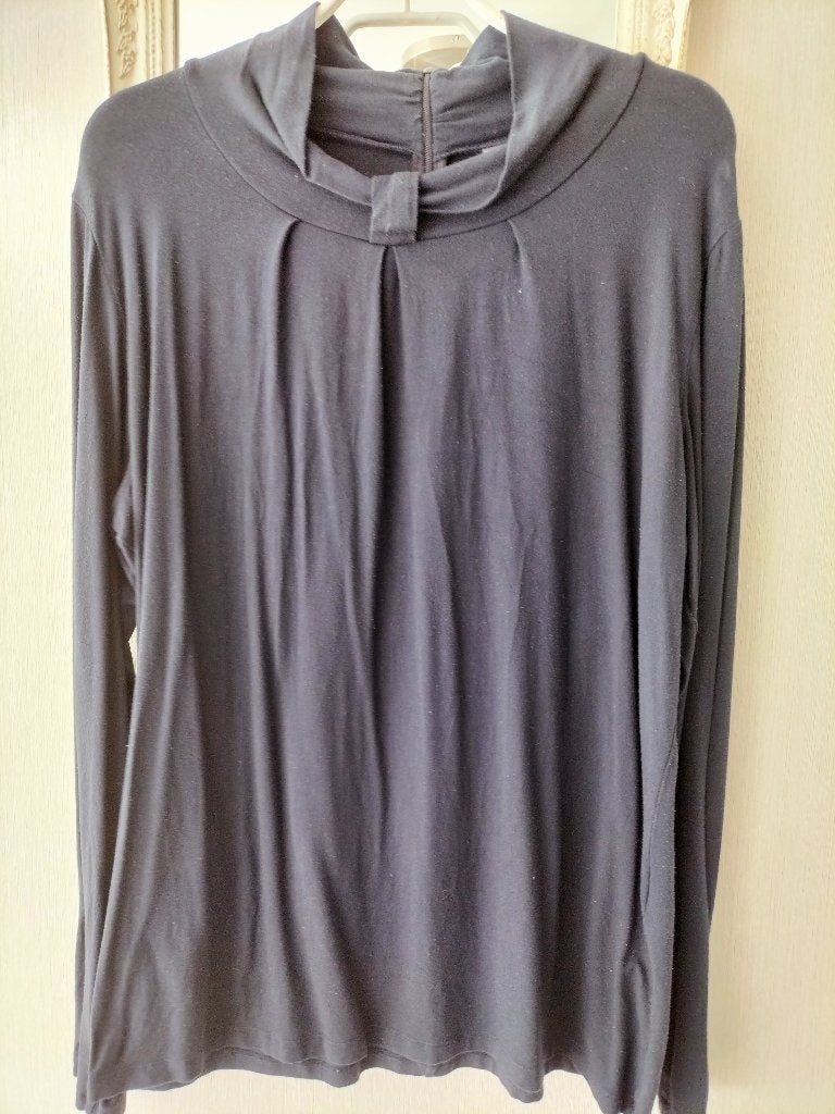 Marineblauwe top met lange mouwen en colkraag, Kleding | Dames, Blauw, Maat 46/48 (XL) of groter, College Classic, Ophalen of Verzenden