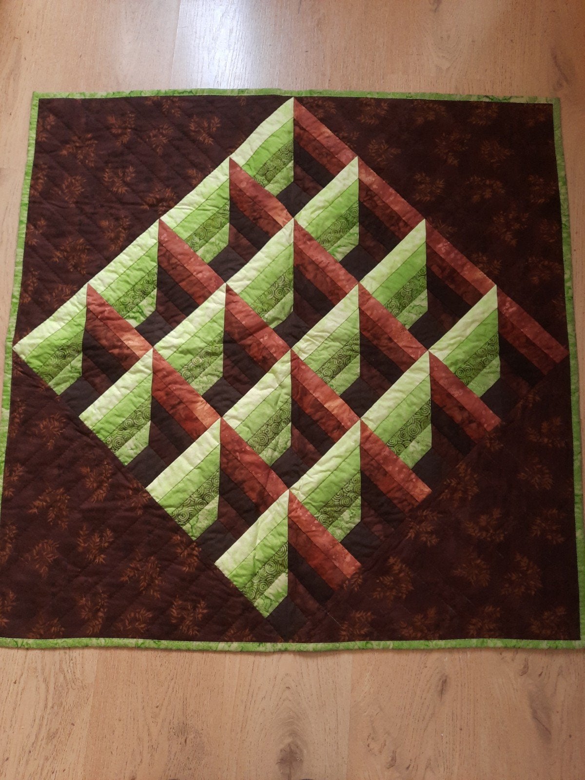 Handgemaakte Quilt met 3D Optisch Effect Wandkleed, Ophalen of Verzenden