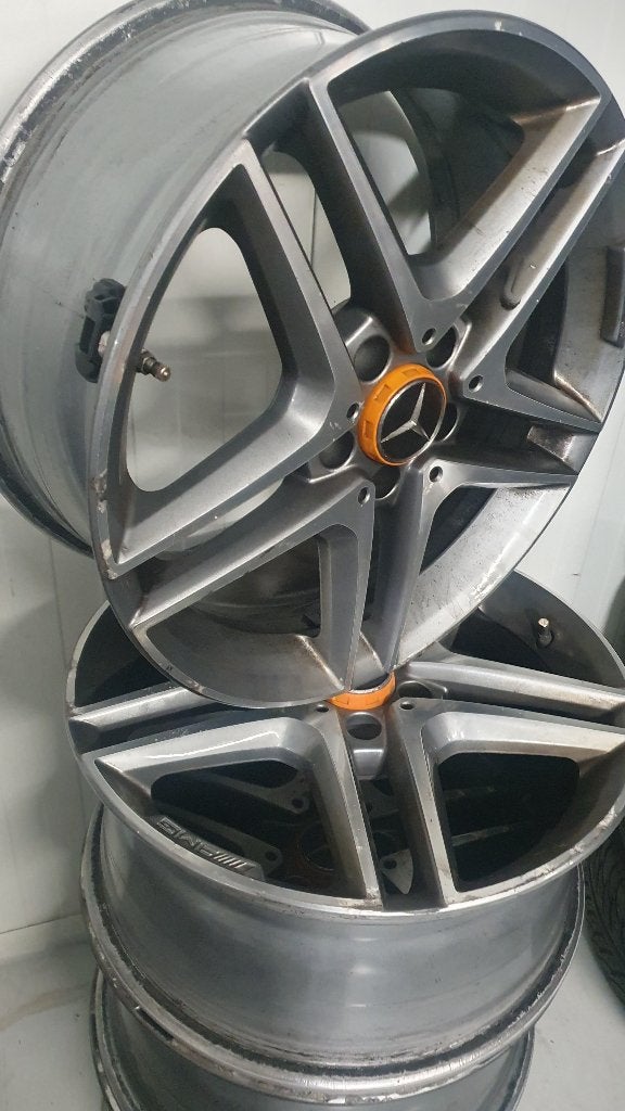 18"Origiginele Mercedes AMG Velgen A-CLA/C Klasse incl TPMS, 18 inch, Gebruikt, Velg(en), Ophalen of Verzenden