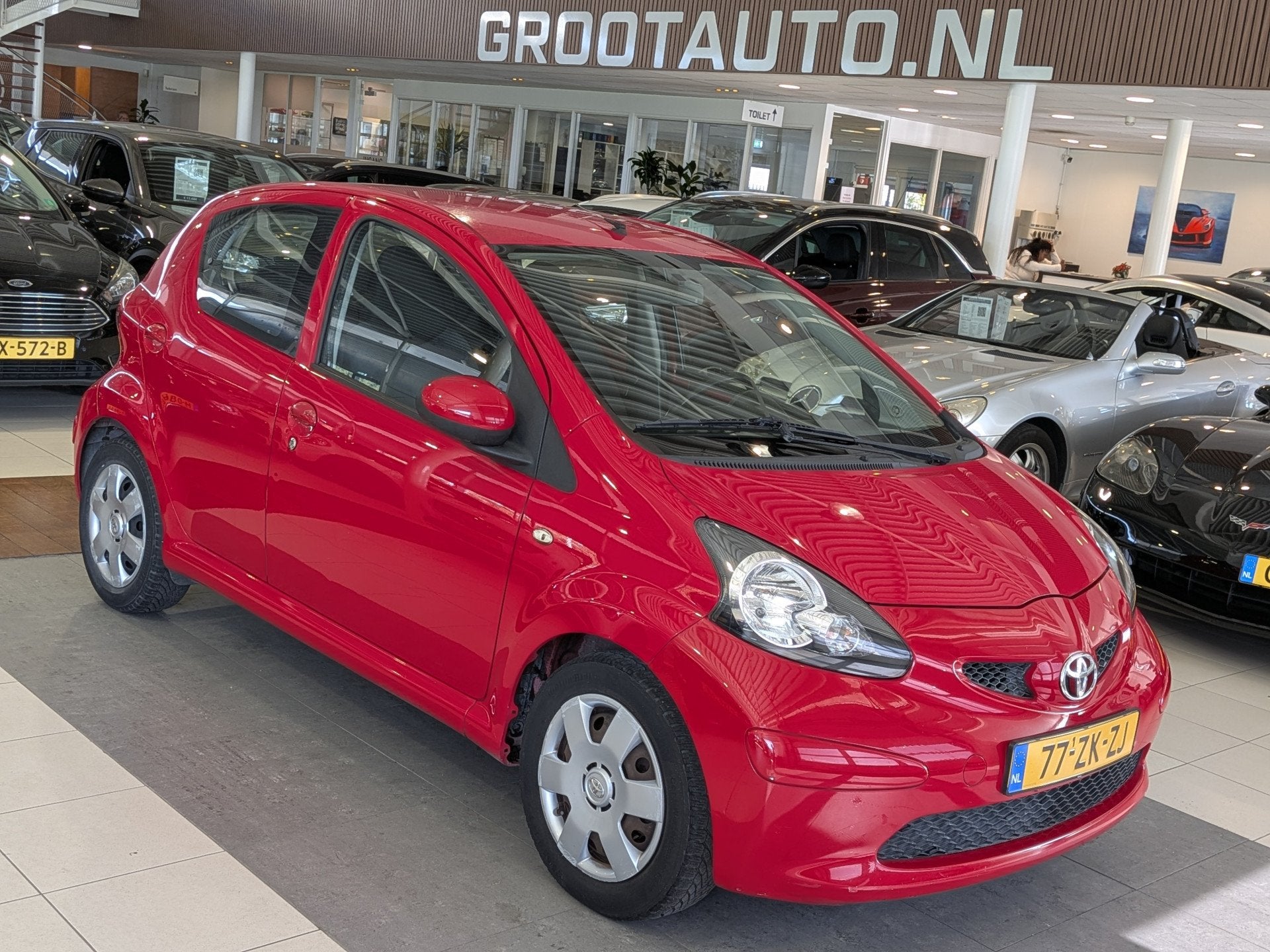 Toyota Aygo 1.0-12V + Airco, Stuurbekrachtiging (bj 2008), Voorwielaandrijving, Stof, Gebruikt, Metallic lak