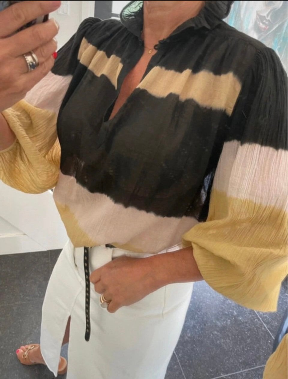 Ba&Sh, prachtige Tie-dye blouse, maat 1 S/M, Ophalen of Verzenden, Zo goed als nieuw, Maat 38/40 (M), Meerkleurig
