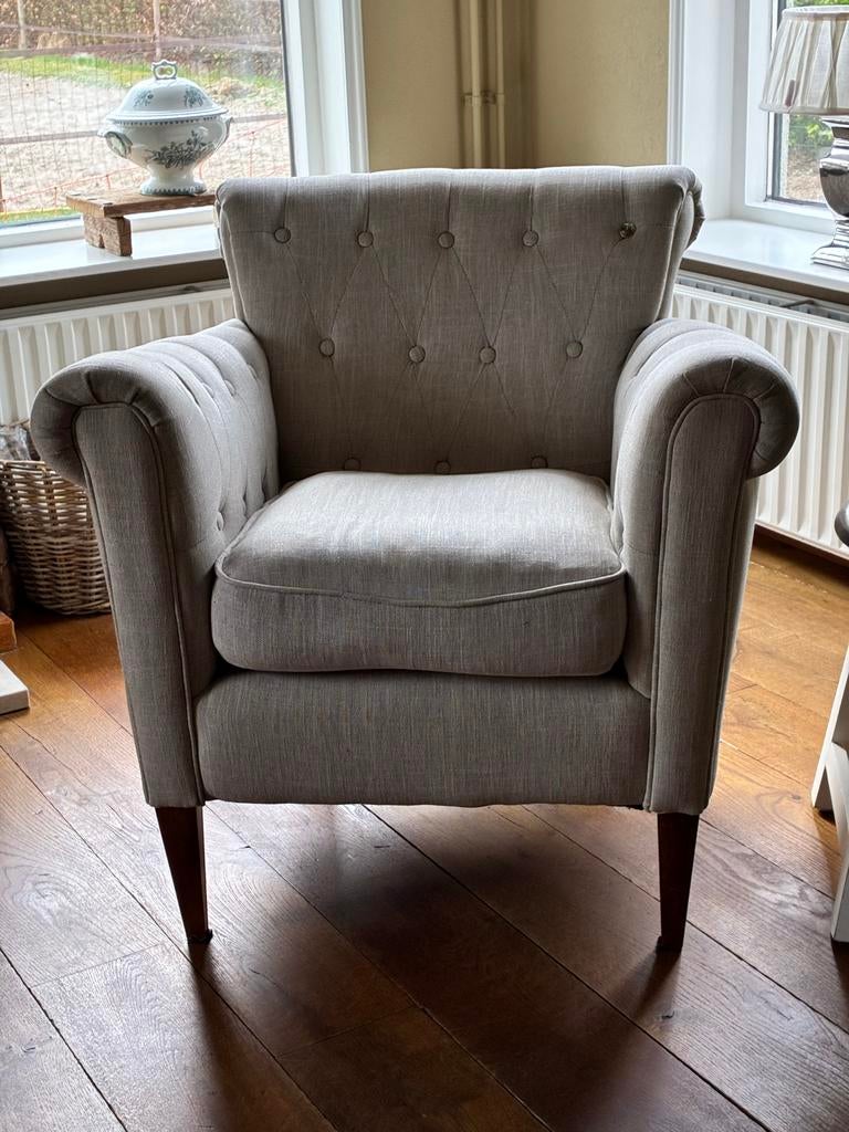 Rivièra Maison fauteuil - Zo goed als nieuw, Ophalen, Zo goed als nieuw, Stof, 75 tot 100 cm