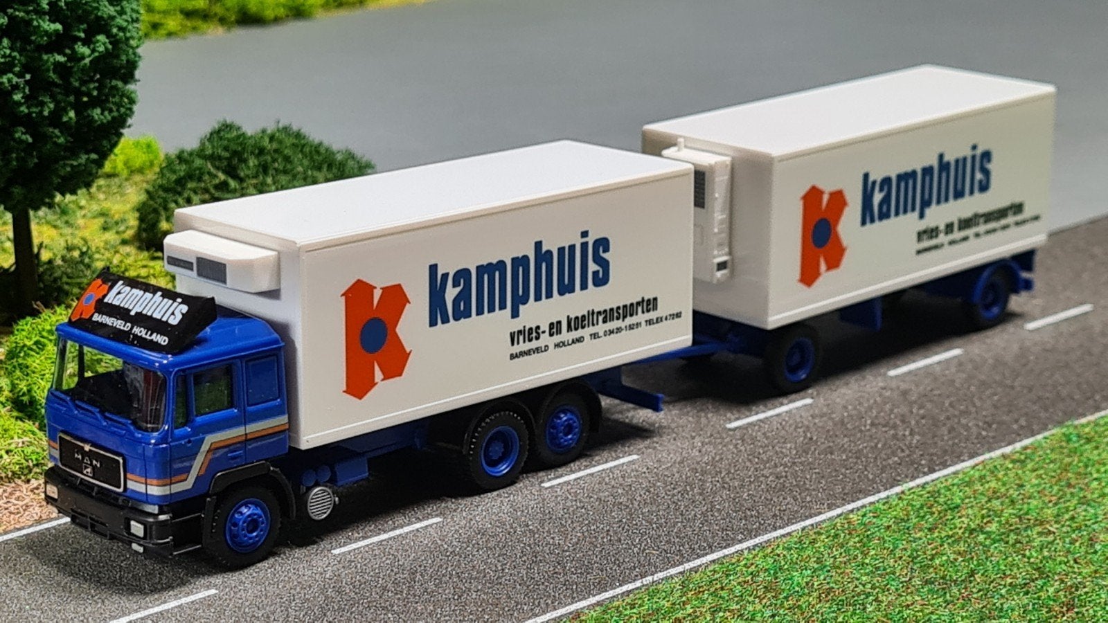 143 Herpa/WDV 1:87 Kamphuis MAN F90 koelcombinatie, Ophalen of Verzenden, Nieuw, Bus of Vrachtwagen, Herpa