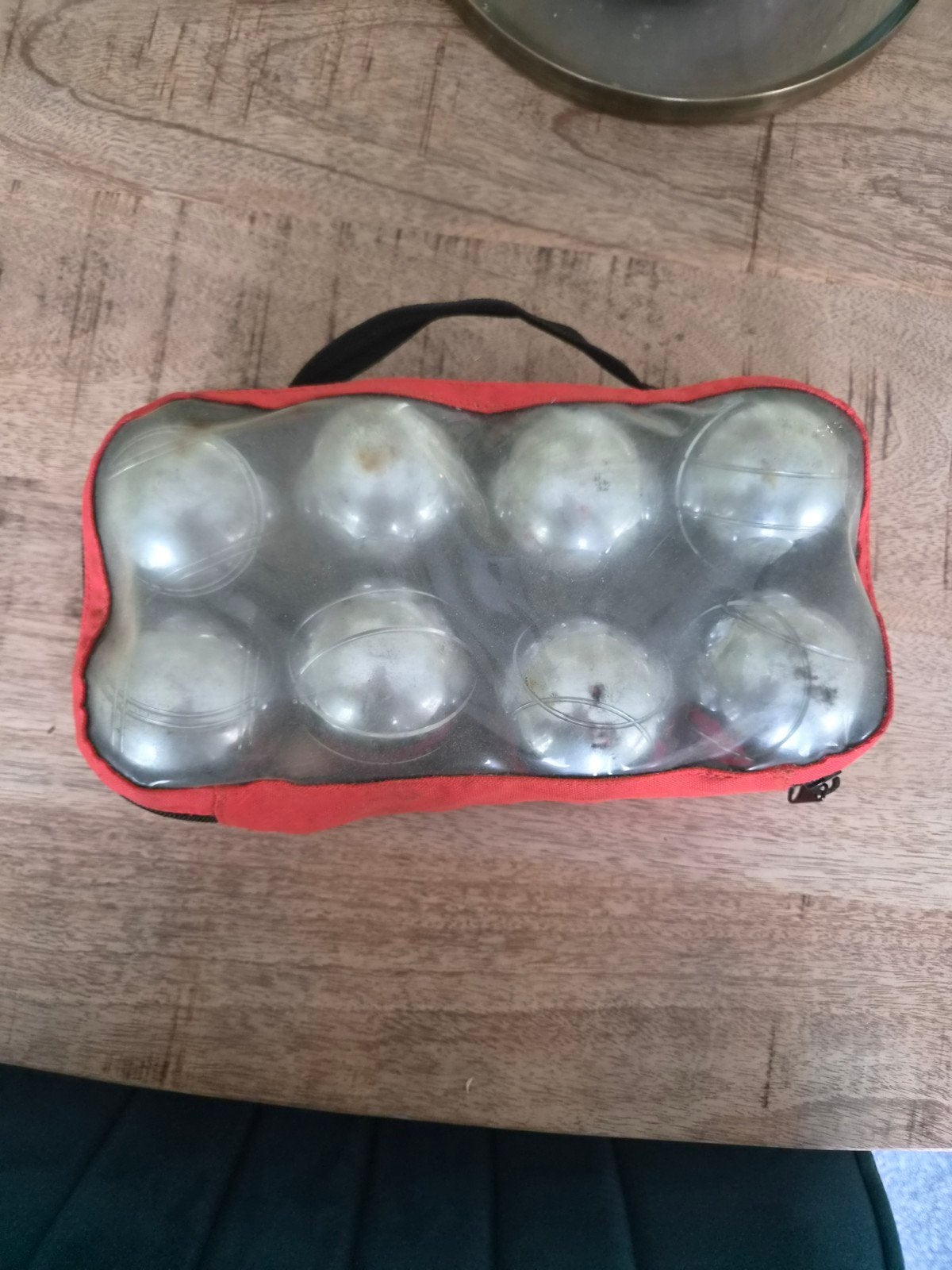 8 Jeu-de-boules-ballen in handige draagtas, Ophalen, Gebruikt