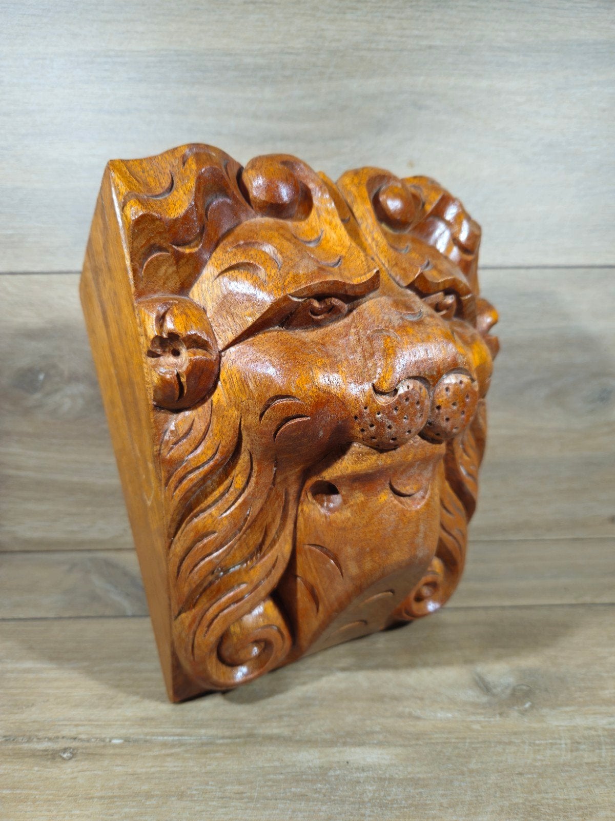 Houten wandconsole met leeuwenkop, Ophalen of Verzenden