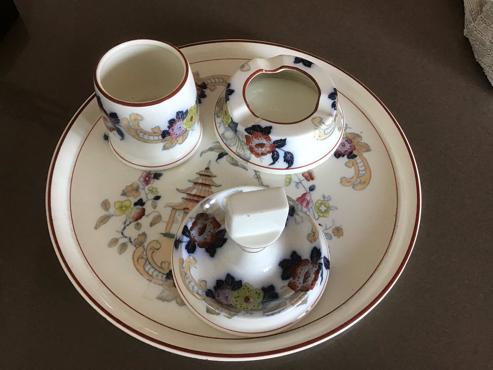 Vintage Petrus Regout & Co. Vesta asbakstel - Maastricht, Ophalen of Verzenden