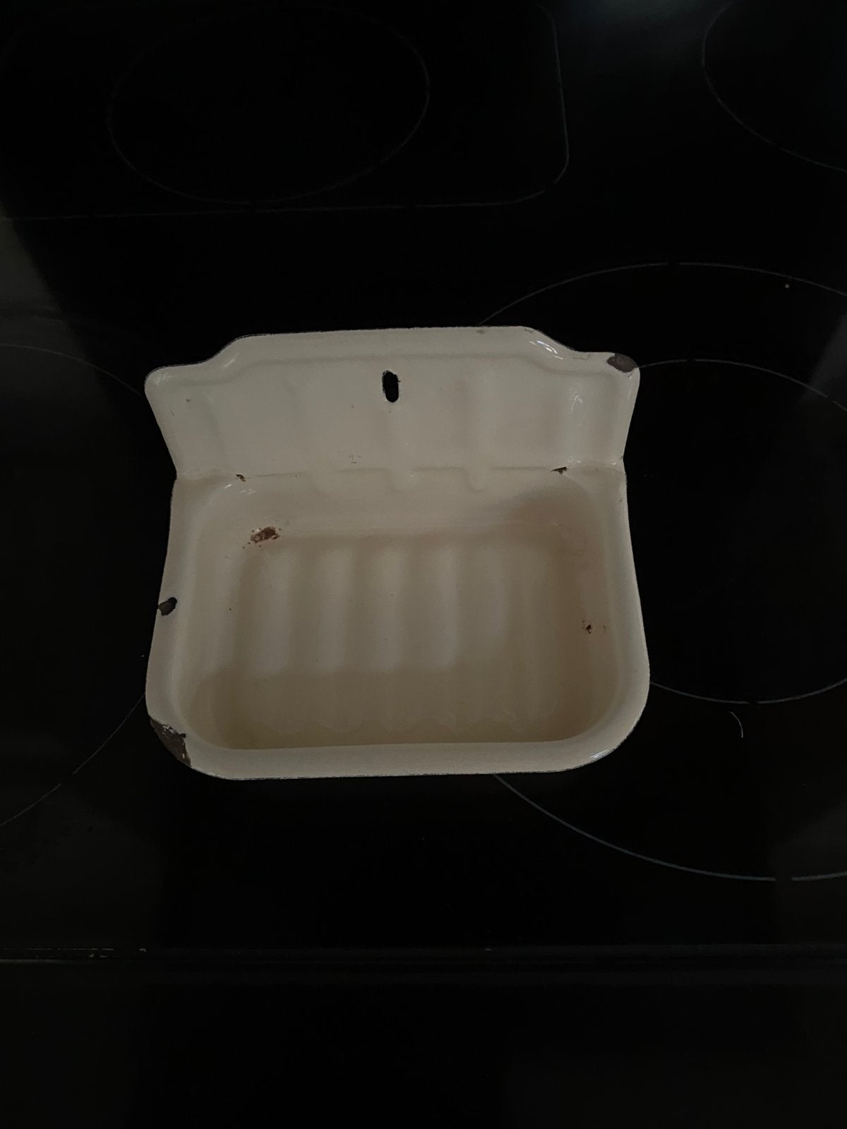 Oude emaille zeepbak crème kleurig, Ophalen of Verzenden