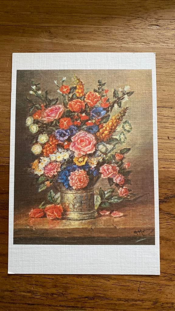 Ansichtkaart bloemen . P. Moleveld. Voetschilder, Ophalen of Verzenden, Ongelopen