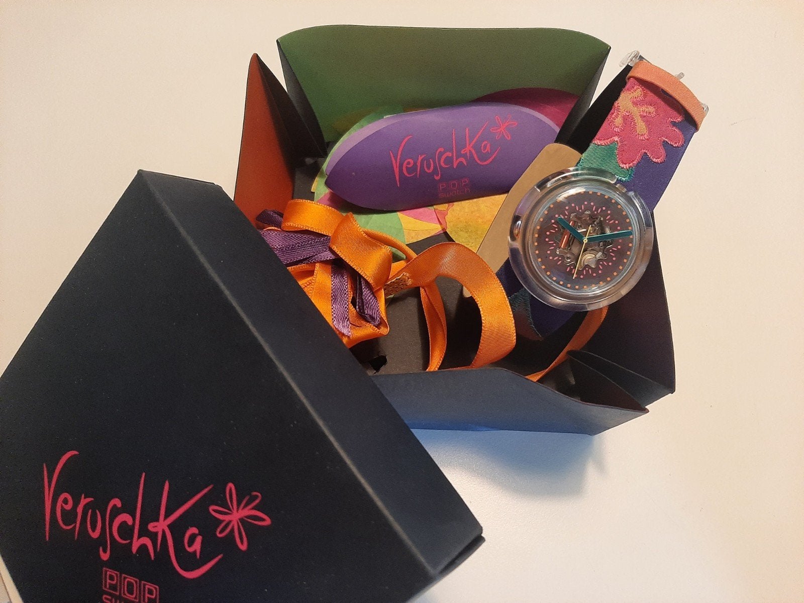 Swatch Pop Horloge - Veruschka Pop, Kunststof, Swatch, Kunststof, Ophalen of Verzenden