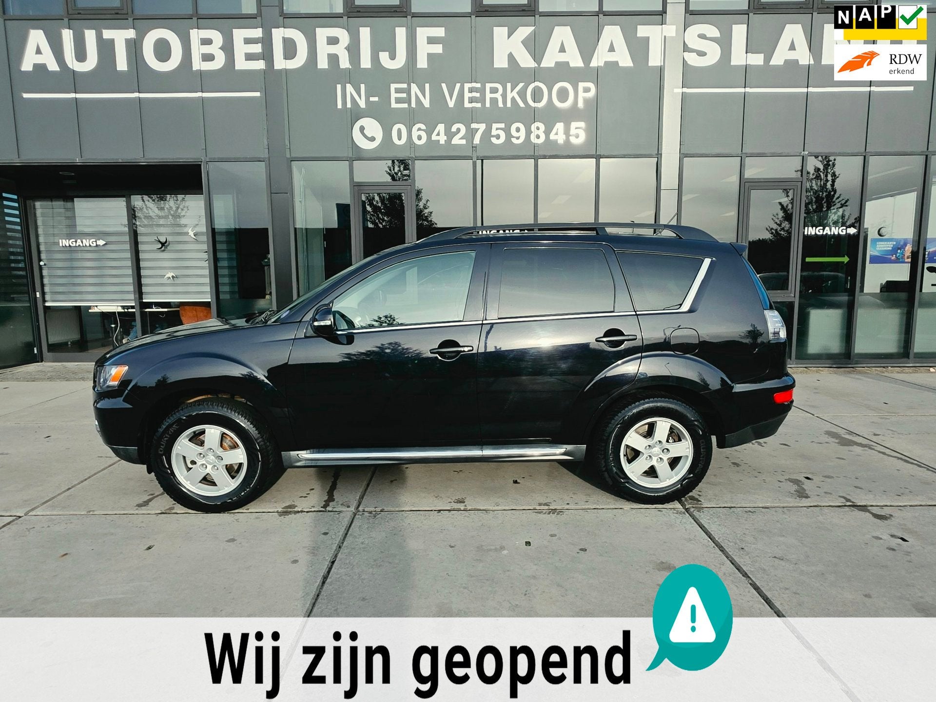 Mitsubishi Outlander 2.0 Intro Edition - Clima - Cruise - Le, Auto's, Zwart, 4 cilinders, Leder en Stof, Zwart