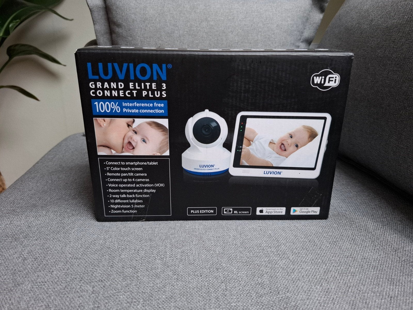 Luvion Grand Elite 3 Connect Plus Babyfoon - Gebruikt, Kinderen en Baby's, Babyfoons, Ophalen, Gebruikt, 250 meter of meer, Camera
