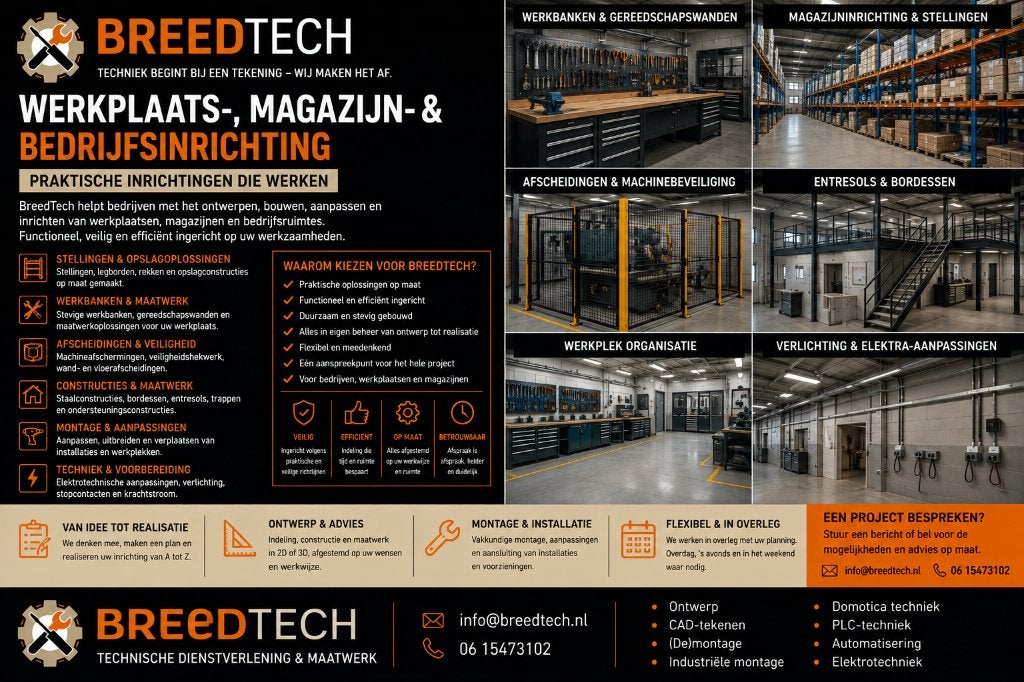 Werkplaats-, magazijn- & bedrijfsinrichting | BreedTech, Ophalen
