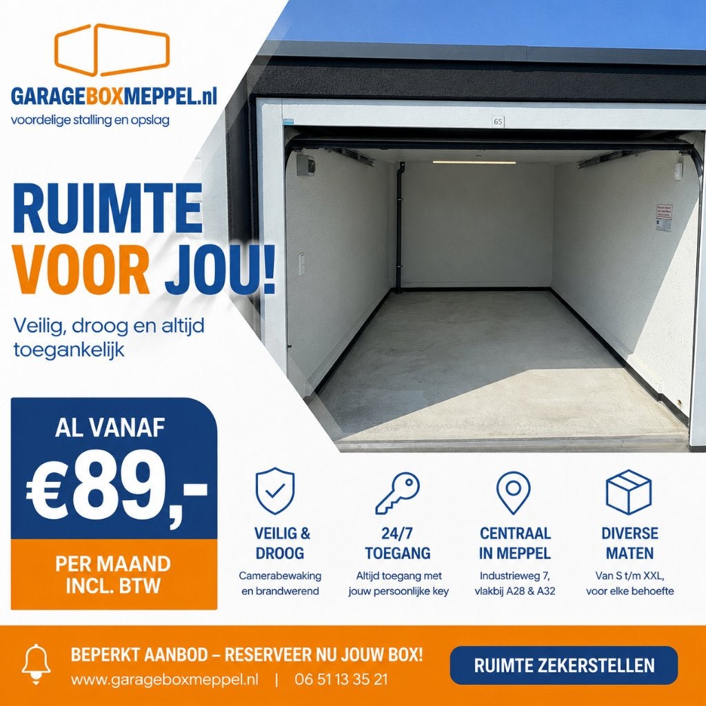Stalling of opslagruimte nodig? Self Storage GarageboxMeppel, Auto diversen