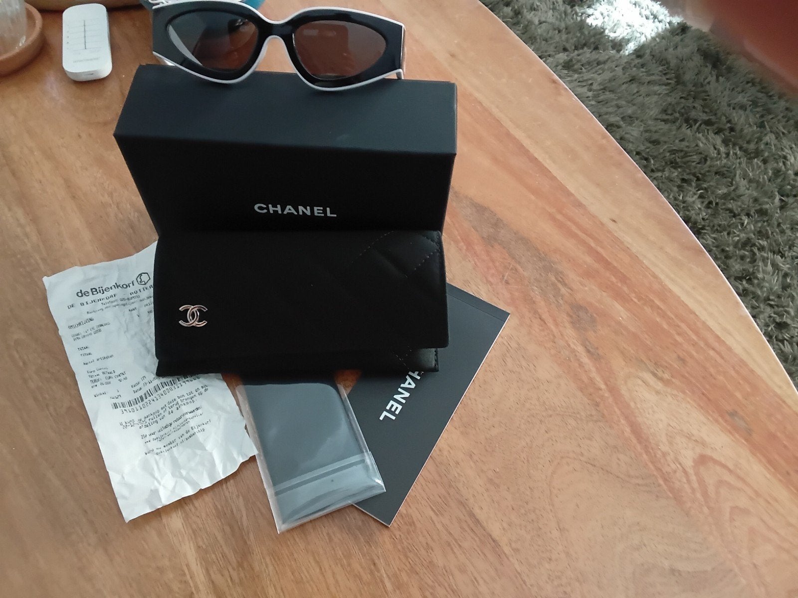 chanel cat eye zonnebril zwart wit, Overige merken, Zonnebril, Verzenden, Zwart
