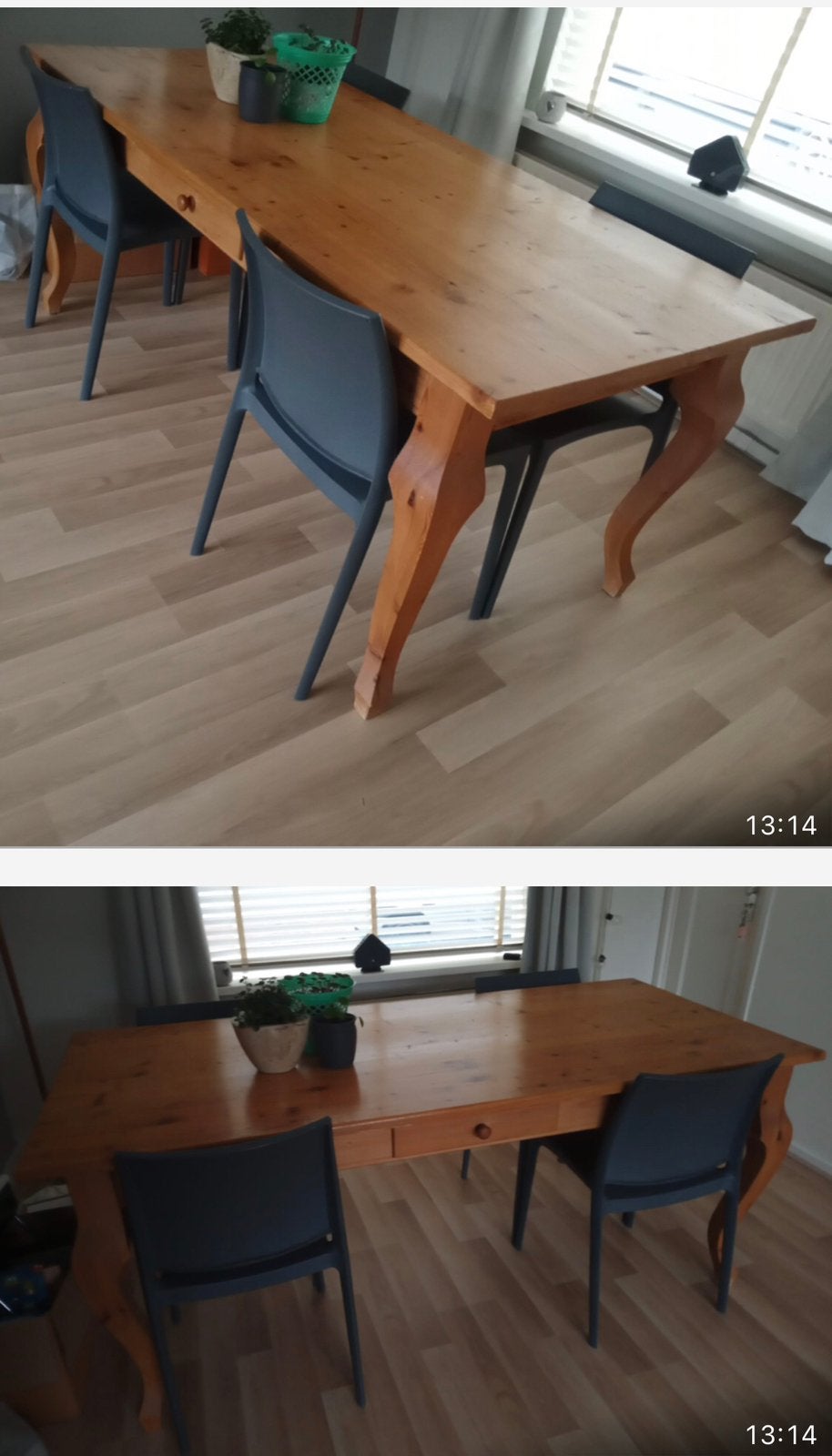 Eettafel van grenen met laatje TEAB, Huis en Inrichting, Tafels | Eettafels, Ophalen, 50 tot 100 cm, Zo goed als nieuw, Vijf personen of meer