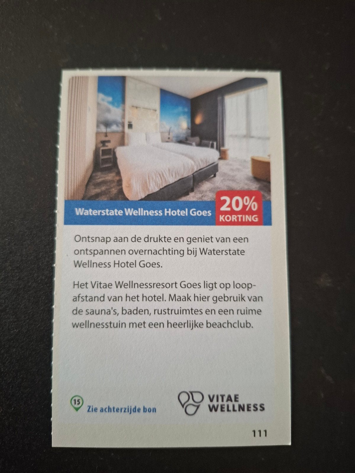 Waterstate Wellness Hotel Goed 20% korting, Eén persoon, Kortingsbon, Spa of Sauna