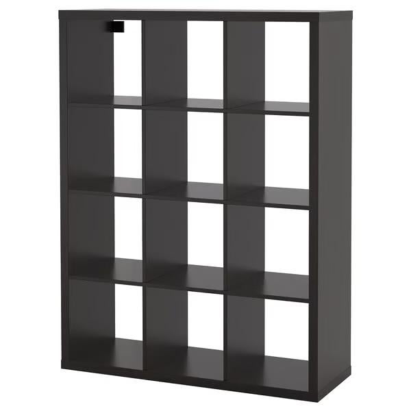 KALLAX Open kast, zwartbruin, 112x147 cm, Ophalen, Met plank(en), Gebruikt, 100 tot 150 cm