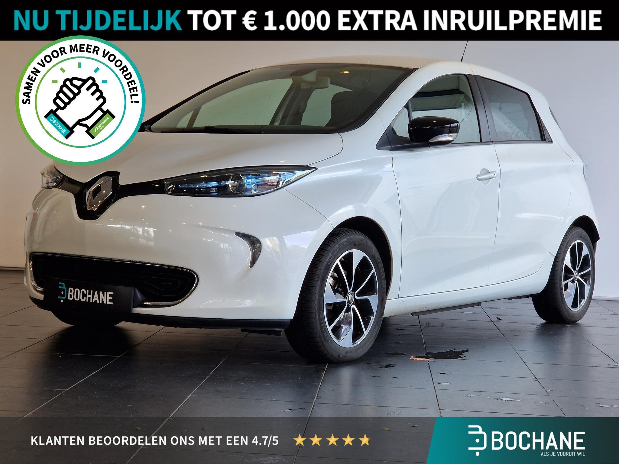 Renault ZOE R110 Limited 41 kWh | 86% SOH | KOOP ACCU | NAVI, Auto's, Gebruikt, 41 kWh, Met garantie (alle), Wit