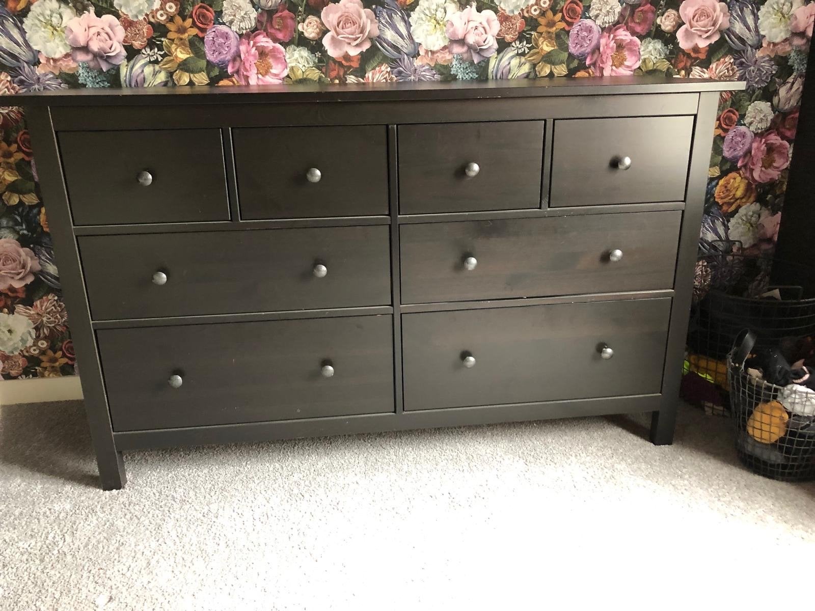 IKEA HEMNES ladekast met 8 lades - Donkerbruin, Ophalen, Gebruikt, 5 laden of meer, 100 tot 150 cm