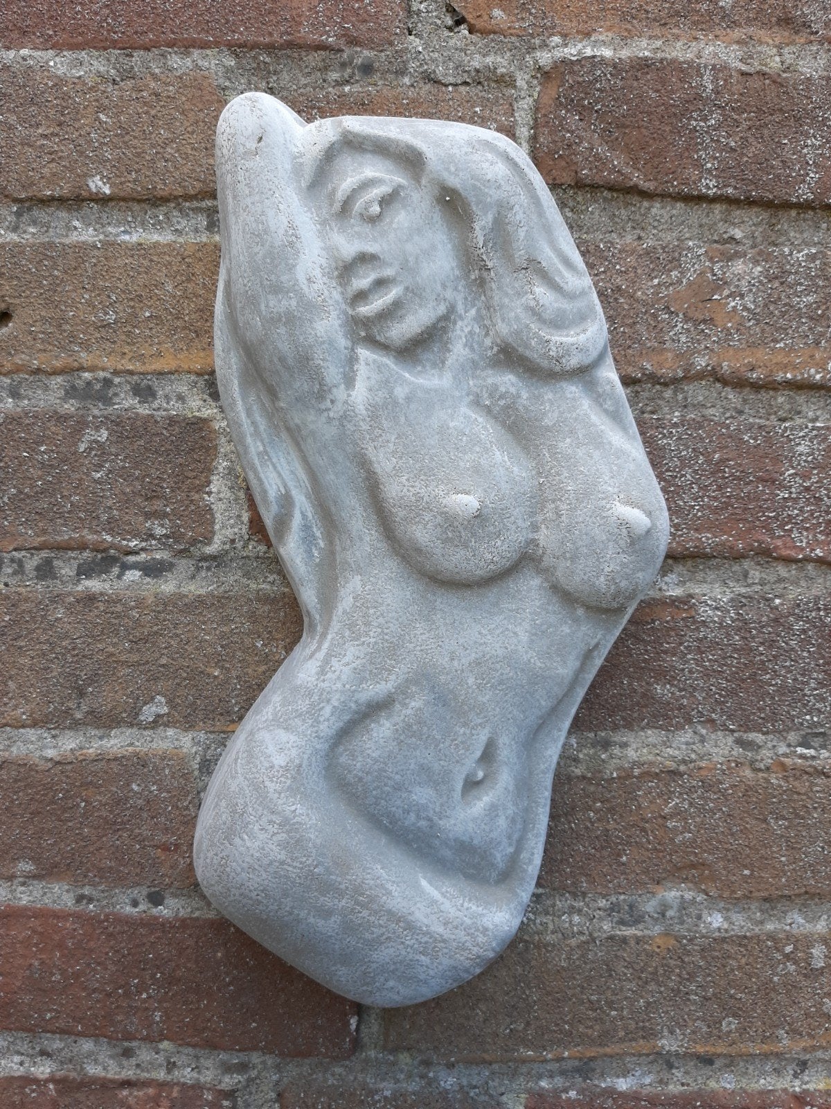 Pin up wanddecoratie betonnen beeld tuinbeeld beton vrouw, Ophalen of Verzenden