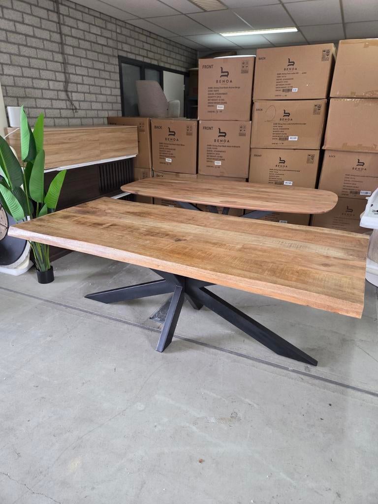 Rechthoekige Eettafel Nairobi Mangohout 220cm van Brix, Ophalen